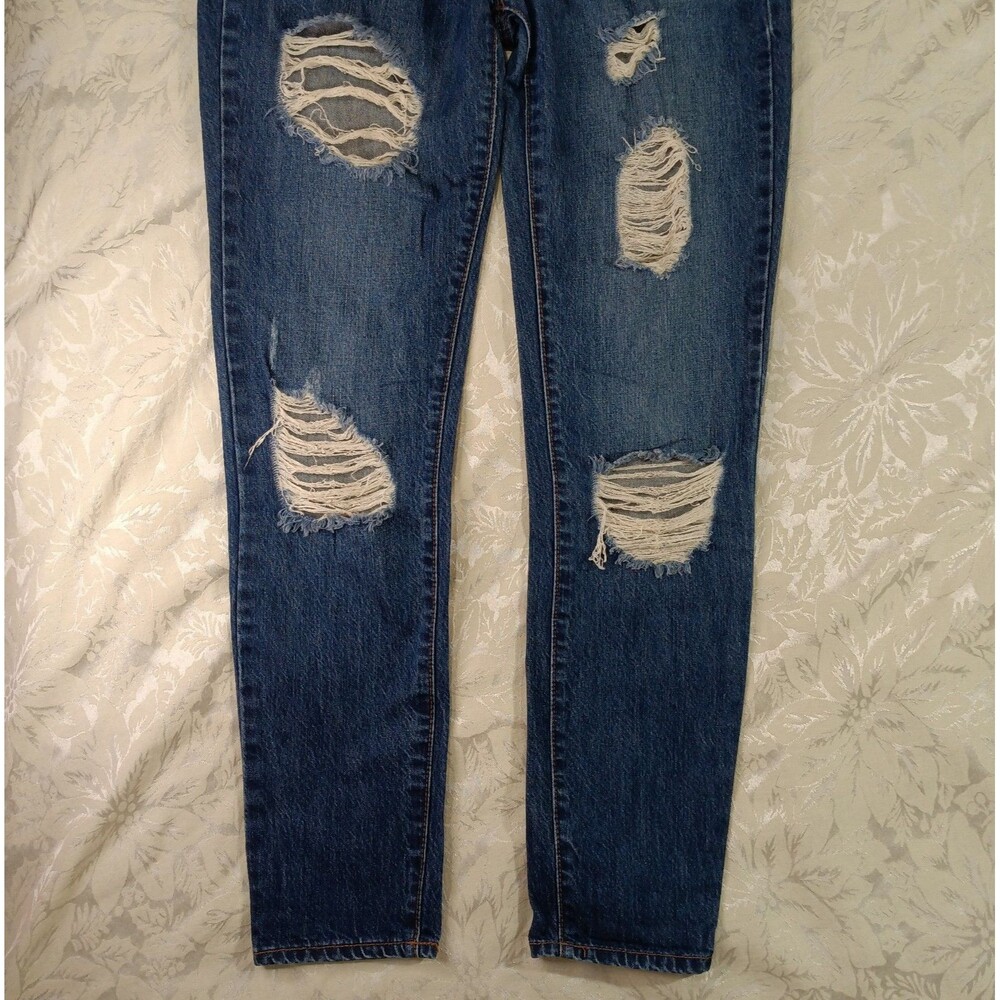 100% Cotton Forever 21 Ankle Jeans Womens 27 Distressed Premium Denim Midrise